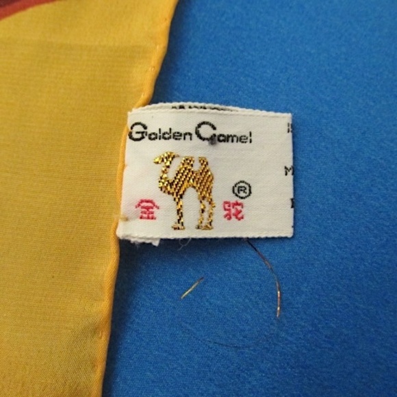 Satin Silk Scarf in bold tropical colors - Picture 4 of 5